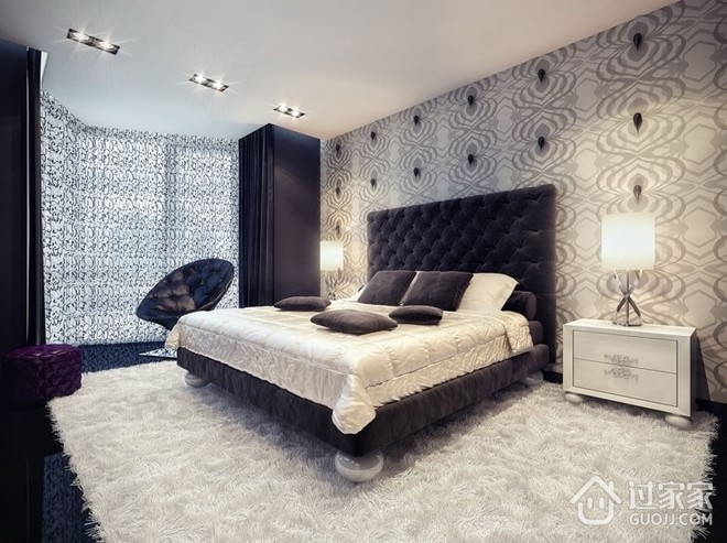 黑白现代奢华住宅欣赏卧室