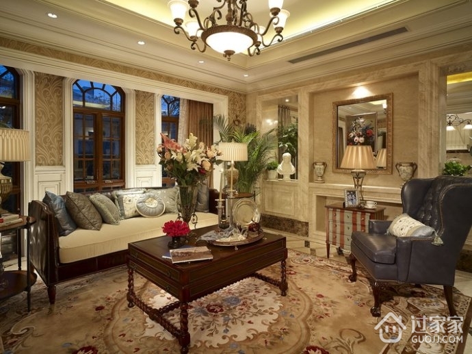 美式风格别墅客厅装饰效果图