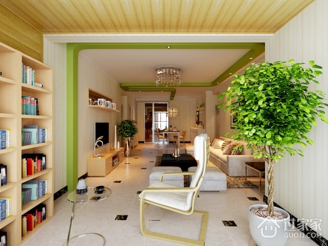 76平简约环保空间欣赏客厅设计