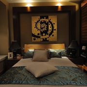 东南亚设计客房床品