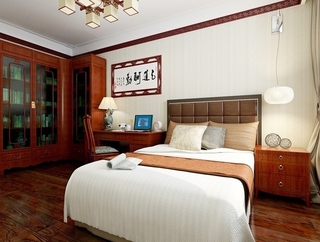 109平新中式住宅欣赏卧室书架