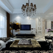 白色现代样板房欣赏客厅设计