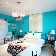 98平蓝色地中海住宅欣赏卧室设计图