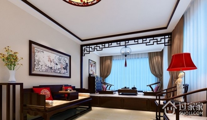 中式四合院设计欣赏客厅效果