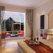 105平中式风格住宅欣赏卧室