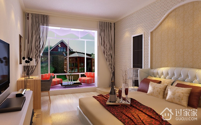 105平中式风格住宅欣赏卧室