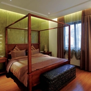 中式风格复式效果图欣赏卧室