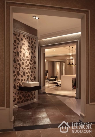 130平欧式奢华样板房欣赏洗手间设计