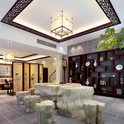 中式新古典样板房欣赏茶室