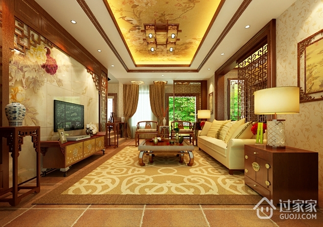 中式古典住宅欣赏客厅效果