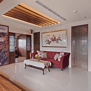 中式禅风两室一厅欣赏客厅全景