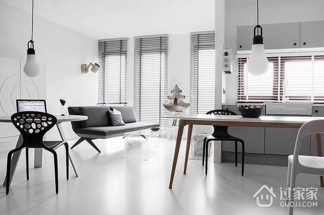 黑白现代一居室欣赏客厅效果