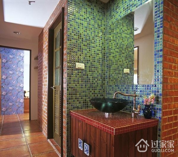 76平东南亚红砖设计欣赏洗手间设计