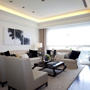 白色现代风两居案例欣赏客厅吊顶