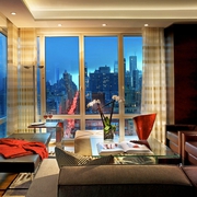 色彩强烈对比顶层公寓欣赏客厅