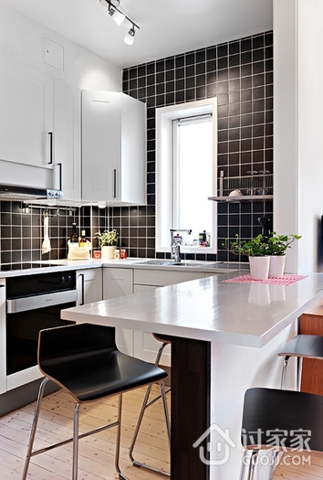 41平白色北欧住宅欣赏厨房效果