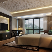 中式风格效果图案例欣赏卧室