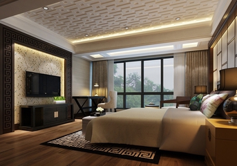 中式风格效果图案例欣赏卧室
