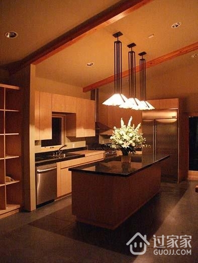 现代住宅效果图厨房吧台
