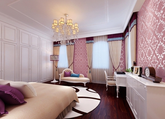 新中式风格住宅效果图欣赏卧室