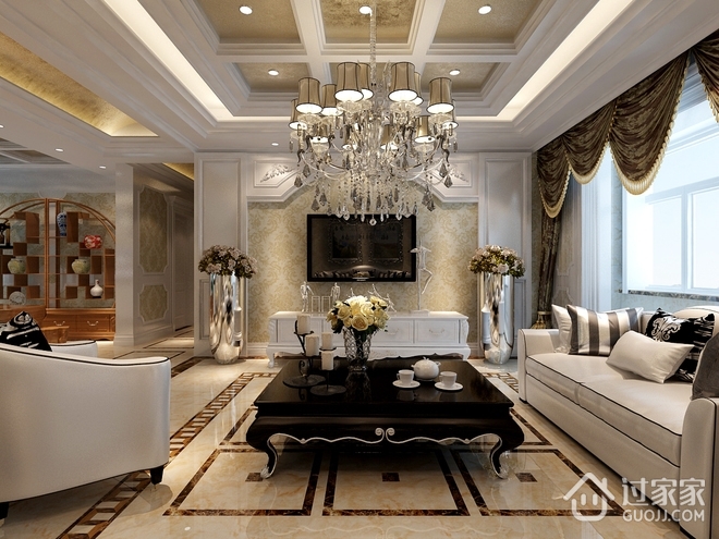 低调奢华新古典设计欣赏客厅效果