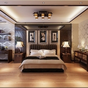 中式效果图案例欣赏卧室