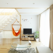 木色简约复式设计欣赏客厅