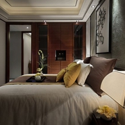中式经典深色住宅欣赏卧室效果