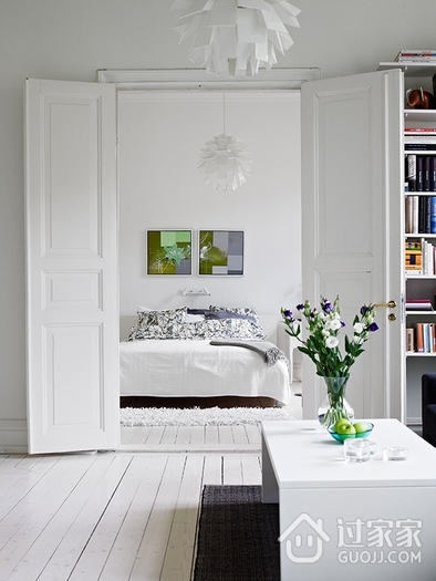 76平白色北欧两居欣赏客厅设计