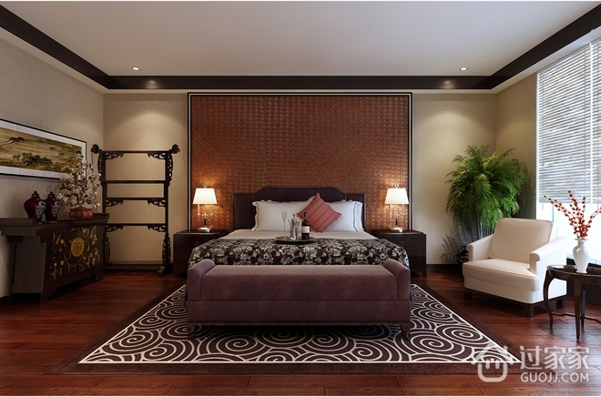 中式古朴复式样板房欣赏卧室效果