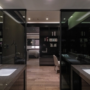 现代黑色设计效果图洗手间
