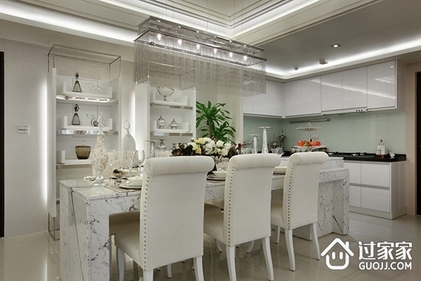 美式奢华空间效果图欣赏客厅餐厅设计