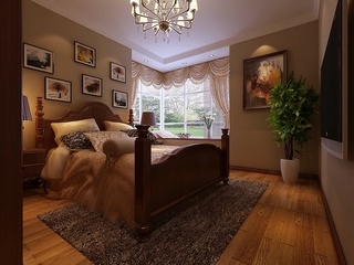 美式风格案例效果图欣赏卧室