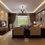 112平新中式风格住宅欣赏客厅设计