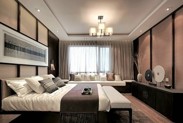 111平新中式样板房欣赏卧室效果
