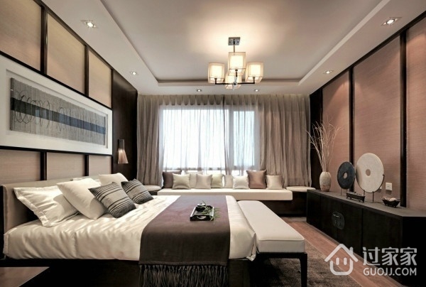 111平新中式样板房欣赏卧室效果
