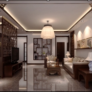 130平中式古典住宅欣赏客厅