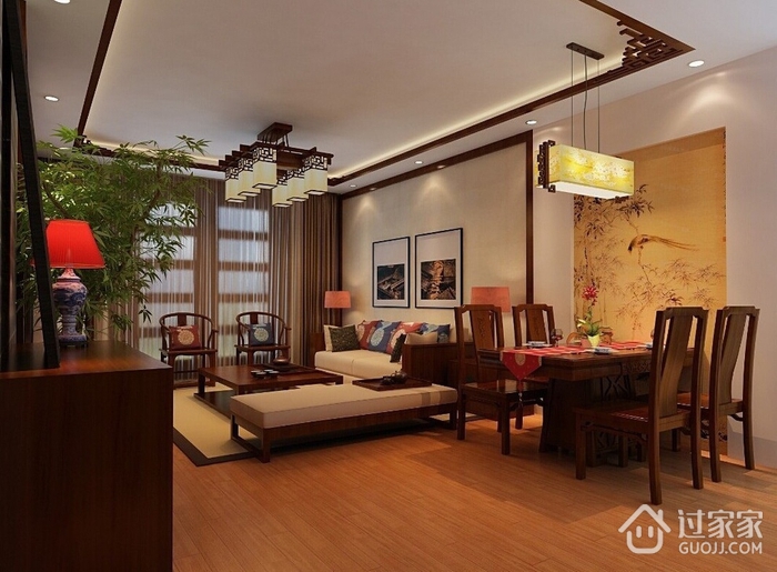 113平中式三居室欣赏客厅设计