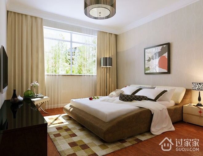 现代中式温馨住宅欣赏卧室陈设