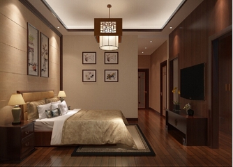 中式风效果图案例欣赏卧室效果