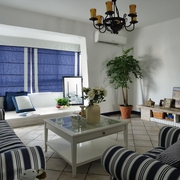 89平白色地中海住宅欣赏客厅设计