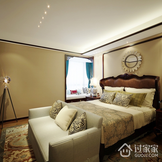 雅致中式风格三居室欣赏卧室吊顶设计