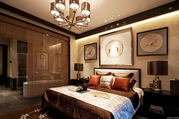 时尚新中式别墅欣赏卧室设计