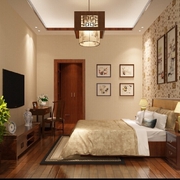 中式风效果图案例欣赏卧室
