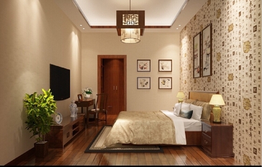 中式风效果图案例欣赏卧室