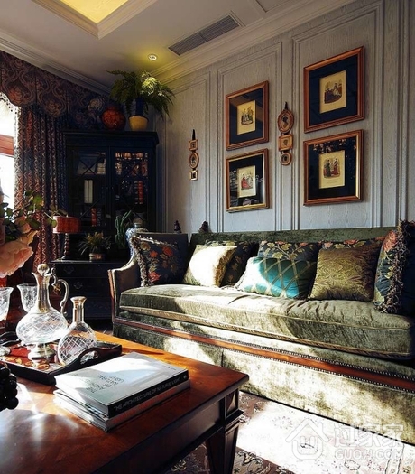 美式风格别墅设计套图沙发背景