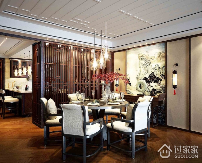 雅致新中式三居欣赏餐厅餐桌