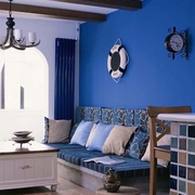 蓝色地中海住宅设计欣赏客厅吊顶