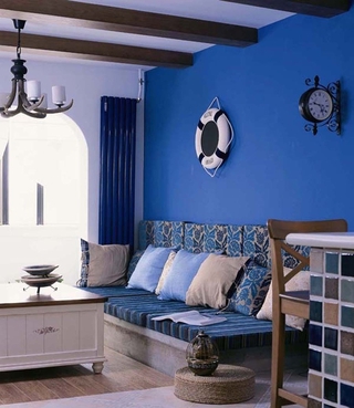 蓝色地中海住宅设计欣赏客厅吊顶