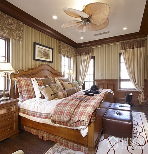 美式风格别墅装修设计效果卧室设计